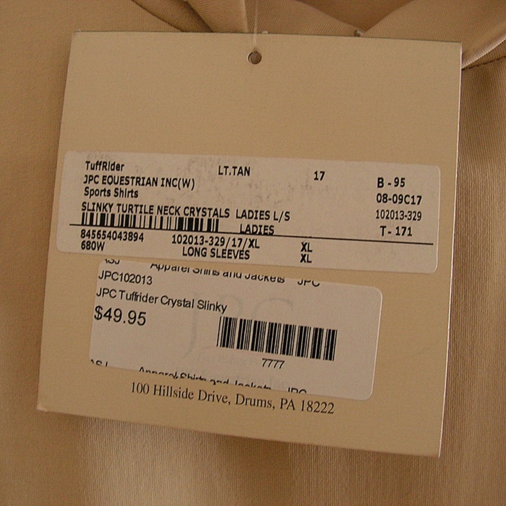 Tuff Rider Sand Rhinestone Slinky NWT - Picture 7 of 7